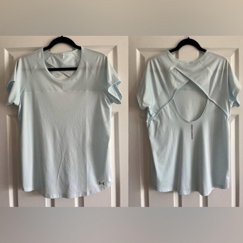 Under Armour Women's Fly By Cutout-Back Running Top - Size L Mint
